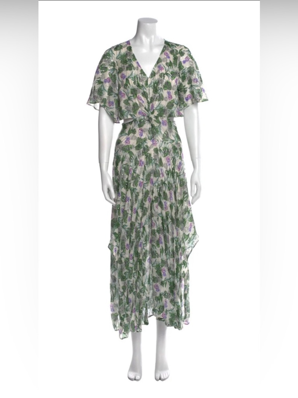 Maje Green and Purple Floral Maxi Dress - Picture 4 of 16